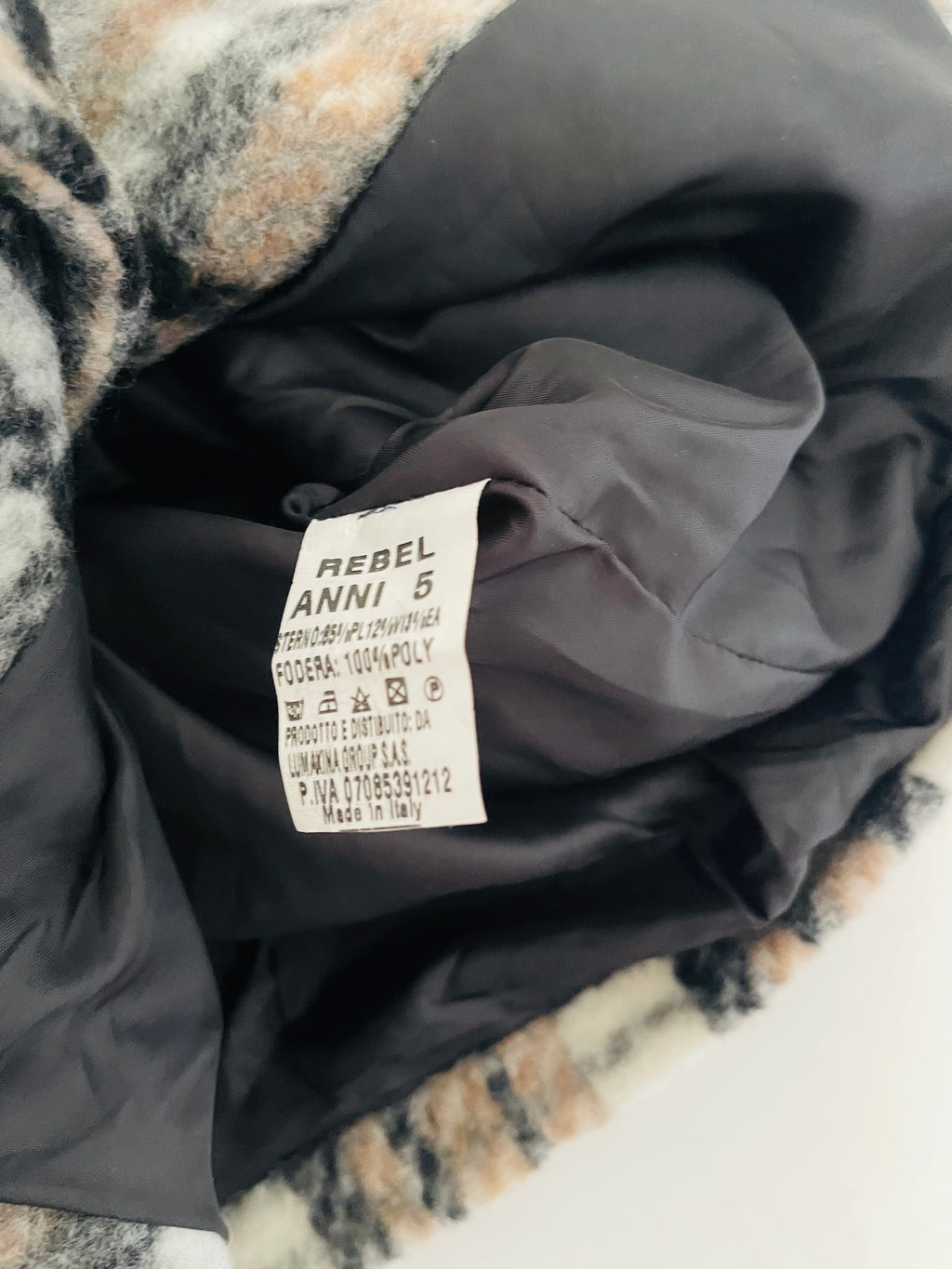 Cappotto a quadri REBEL 5 Anni